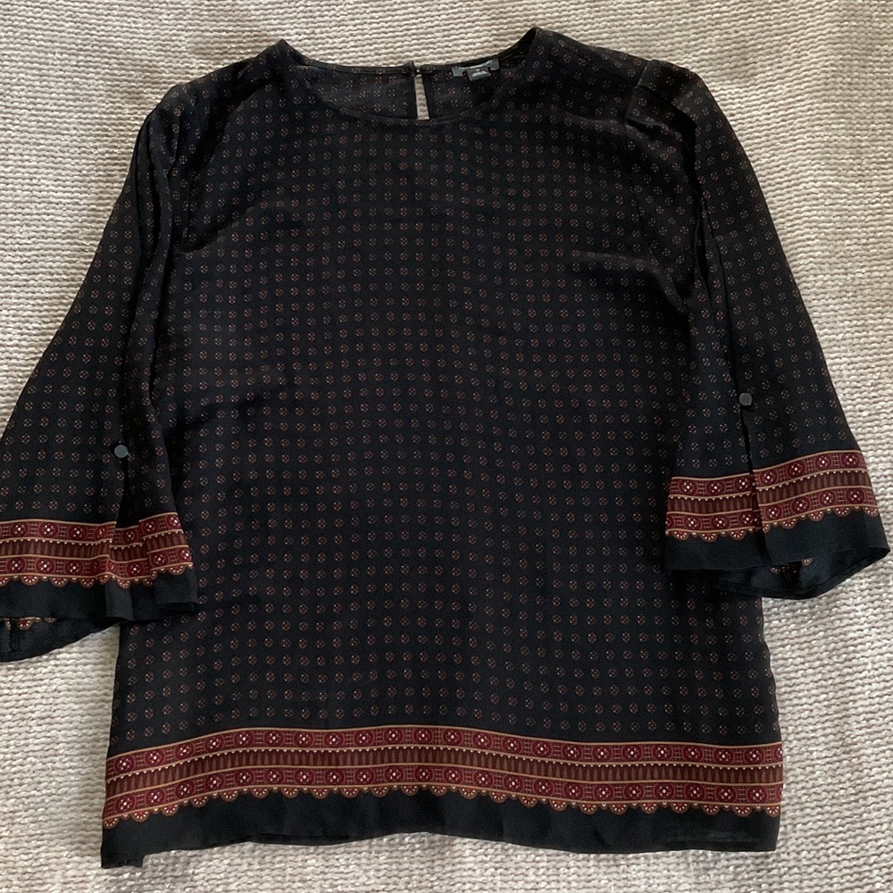 Ann Taylor Factory Black Blouse with Red Accents